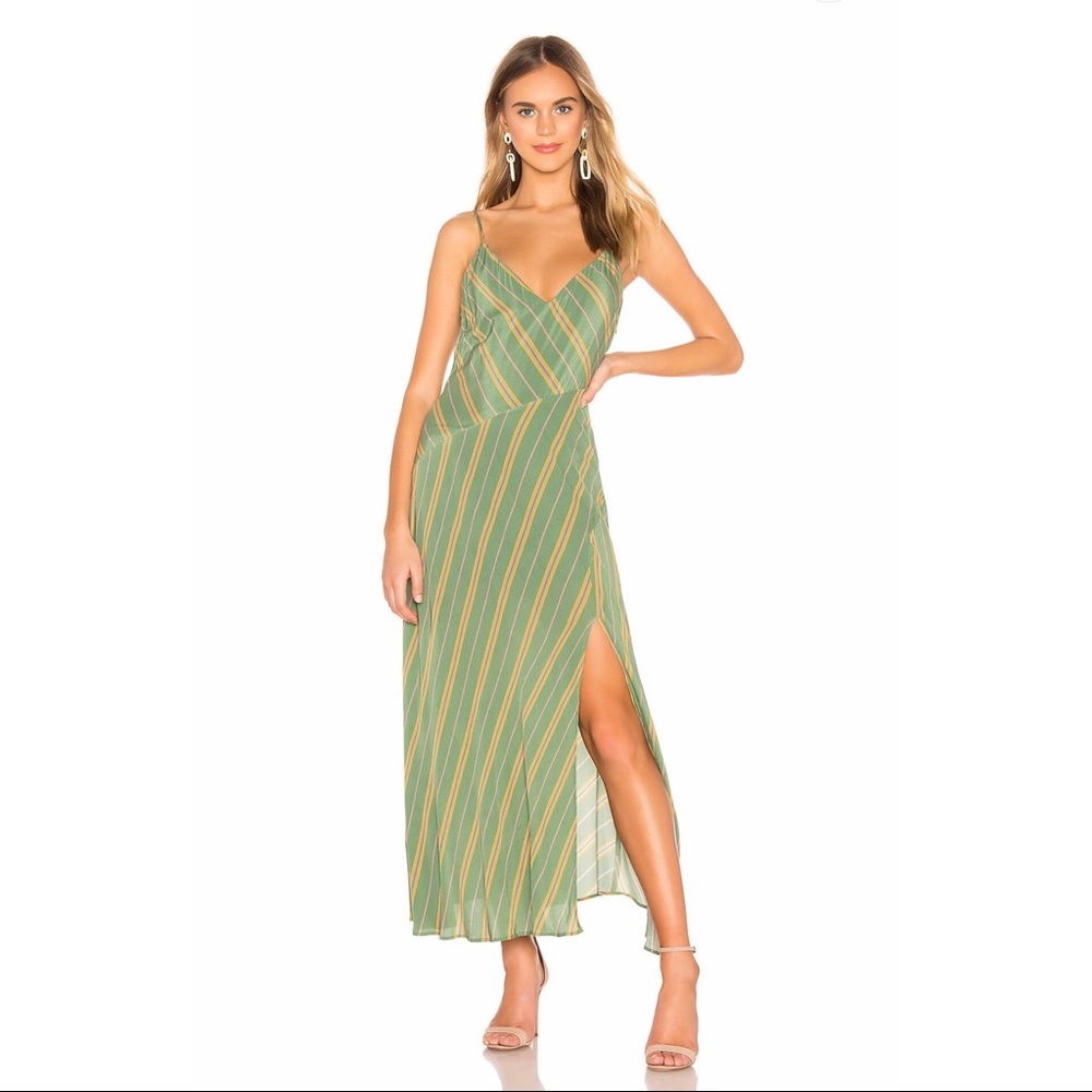 ASTR the Label Dress in Emerald Green Stripe